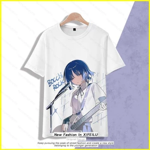 Gn Bocchi The Rock Yamada Ryo Cosplay Vải 3D Mùa Hè Áo Thun Quần Short Anime Tay Ngắn Top NG