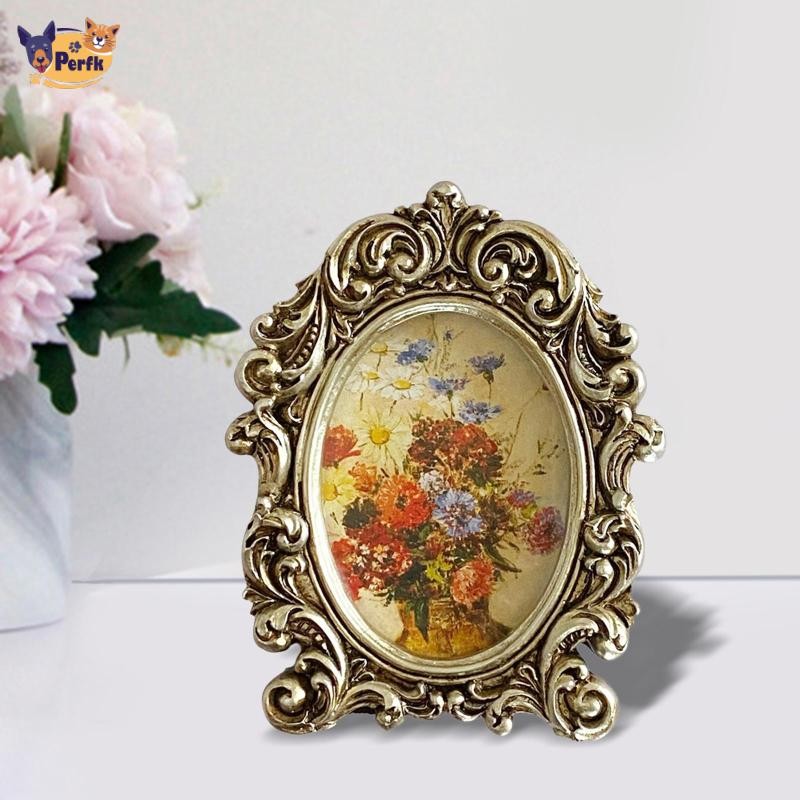 Khung Ảnh Retro Để Bàn Khung Ảnh Treo Tường Trang Trí Phòng Ngủ Đám Cưới, Vàng, Khung Ngoài 10cmx12cm