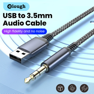 Cáp Aux Jack chất lượng cao Elough USB sang Bộ chuyển đổi cáp âm thanh Aux 3,5 mm