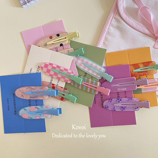 Kovoi / 2 Chiếc Mùa Hè Trái Cây Series Nho Anh Đào Liền Mạch Mỏ Vịt Tóc Dễ Thương Ngọt Ngào Cô Gái Nổ Bên Kẹp