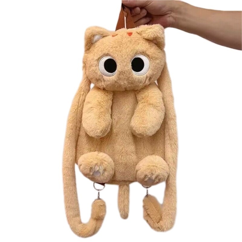 Fl Sang Trọng Hình Mèo Túi Đeo Vai Cho Người Lớn Trẻ Em Hoạt Hình Ba Lô Đáng Yêu 3D Sang Trọng Động Vật Túi Đồ Chơi Mẫu Giáo Trẻ Em Ủng Hộ