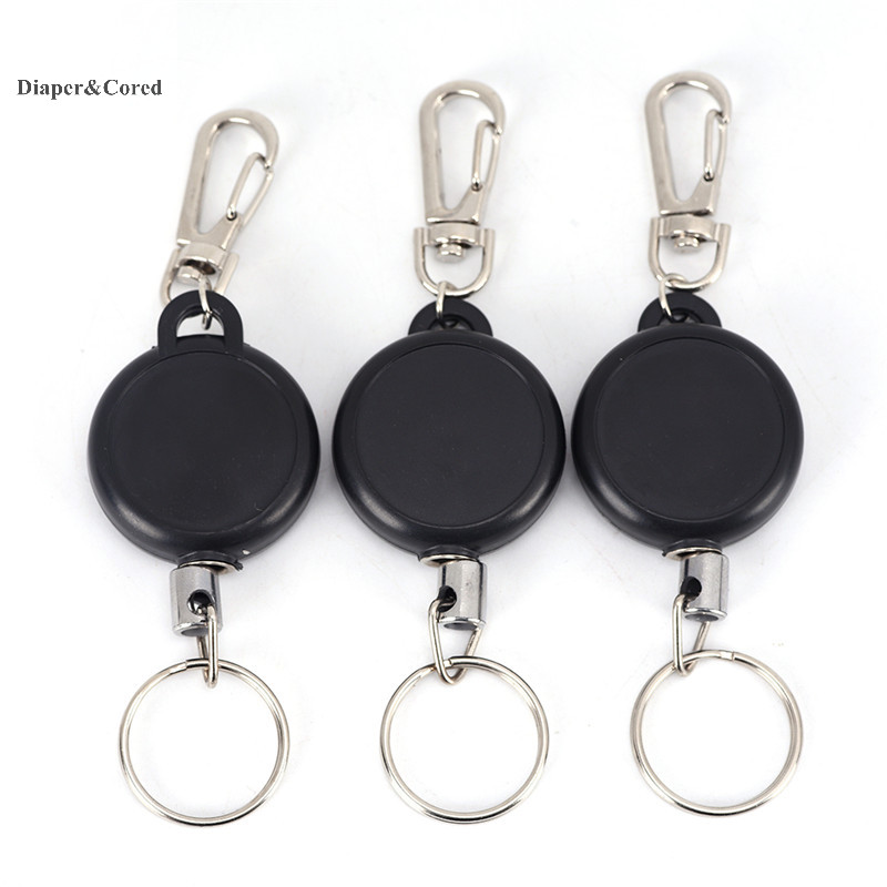 DIAPER & CORED Cuộn dây thép có thể thu vào Dây đai giật Vòng huy hiệu Pass ID Card Holder YTH