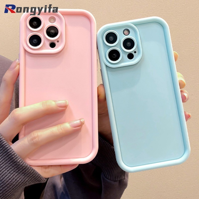Ốp Điện Thoại Dày Màu Trơn Cho Xiaomi 14T 13T Pro 14 13 12 12S Pro Xiaomi 12 13 Lite 12X Mi 9 8 Civi 3 2 1S Vỏ Cặp Đôi Màu Đen Trắng Vỏ TPU Mềm Chống Rơi