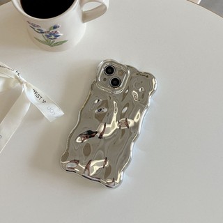 Sang Trọng Mạ Điện Bạc Hoa Hồng Hồng Thiên Thạch Họa Tiết Ốp Lưng Điện Thoại iPhone 17 16 Promax 12 13 14 15 Pro Max 11 Chống Sốc Silicon Mềm Nam Nữ Vỏ Di Động