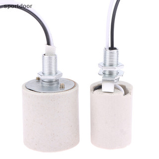 [Sportoutdoor] Giá đỡ đèn vít bằng gốm E14 / E27 Bộ chuyển đổi chịu nhiệt Đèn LED Sử dụng tại nhà Ổ cắm tròn cho đế bóng đèn có cáp [ra]