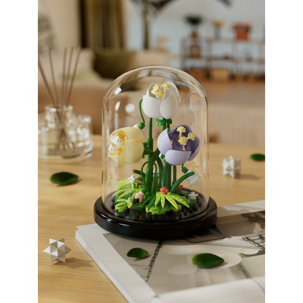 Tương thích với các khối xây dựng Lego Hoa hướng dương Bảo quản Bó hoa hồng hoa hướng dương Đồ trang trí lắp ráp DIY ba chiều 520 Quà tặng ngày lễ tình nhân Hàng có sẵn