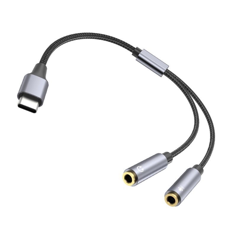 Cáp chuyển đổi tai nghe WU 3 5mm USB C Tai nghe Bộ chia micro