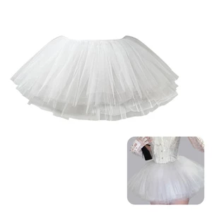 OXXGGKAO Nữ 28cm Petticoat 6 Lớp Vải tuyn Bong Bóng Puffy Váy Hoopless Tutus Crinoline Áo Lót Dài Ngắn Nửa Sl