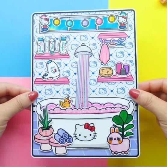 Ngôi nhà Búp Bê ĐỒ CHƠI NGÔI NHÀ BÚP BÊ GIẤY Hello Kity - TOCA LIFE WORLD đồ chơi cho bé gái đồ chơi kuromi cô tiên xanh