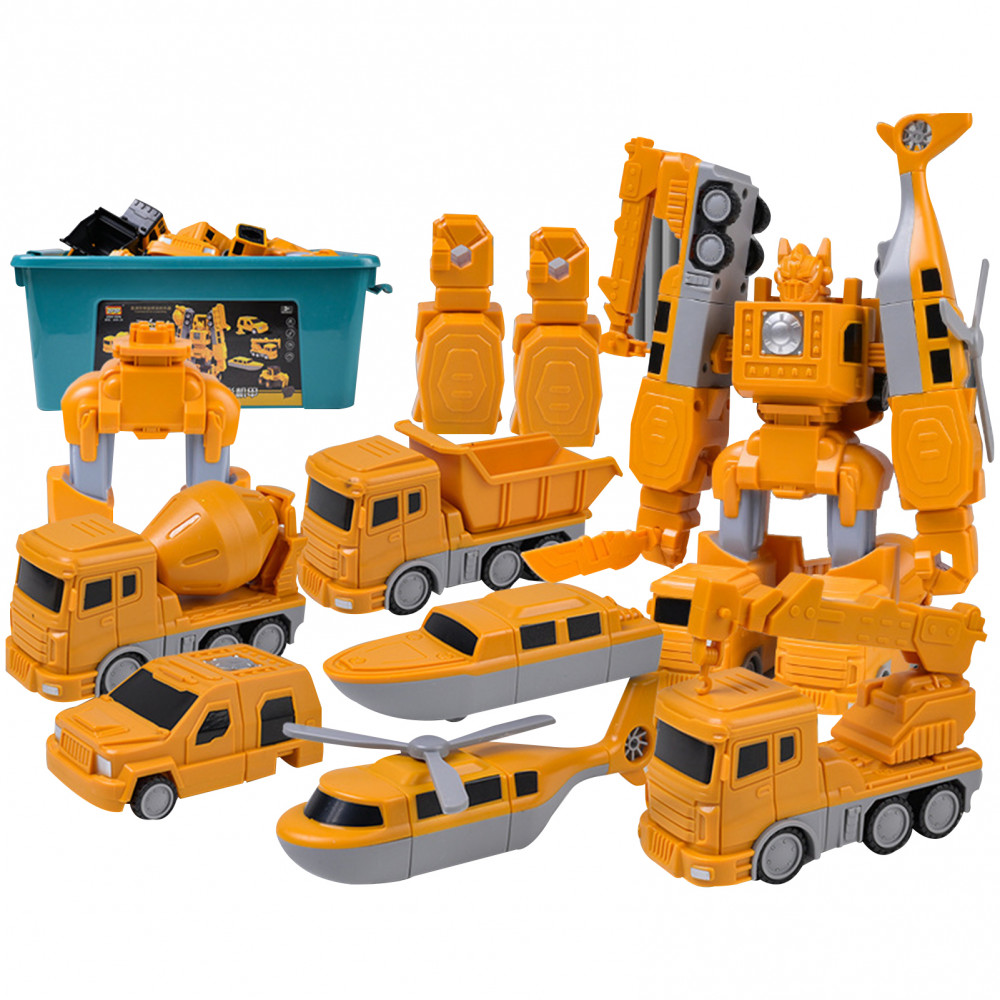 Đồ chơi ô tô Robot YL, Đồ chơi ô tô lắp ráp kỹ thuật biến đổi từ tính, Đồ Robot ô tô biến hình, Xe xây dựng chơi trẻ em cho bé trai, bé gái, thanh thi