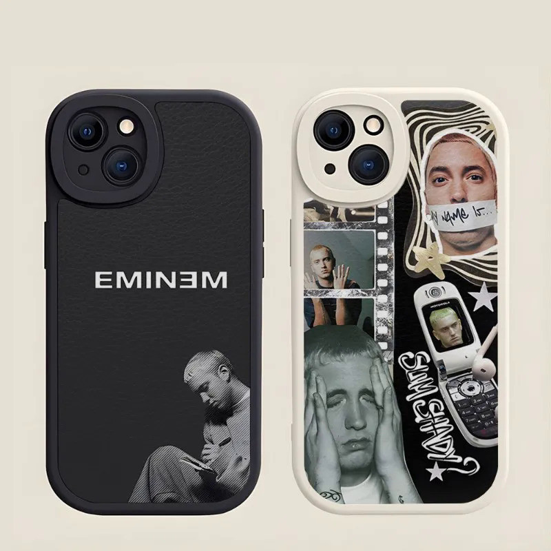 Tp-1 Hop Rapper Eminem Rap Ốp Lưng Điện Thoại Da Cừu Cho Iphone 12 Pro Max 14 11 12 Mini X Xr Xs 8 7 Puls Se Sang Trọng Di Động Cov