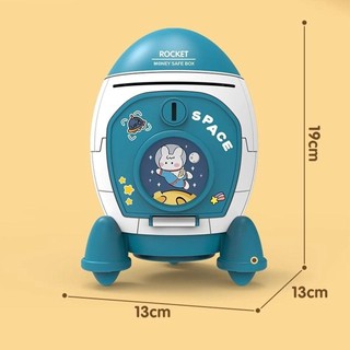 Jkdesign Heo Đất, Hộp Tiền Hình Tên Lửa Không Gian Dễ Thương, Nhựa Sáng Tạo Đa Năng Có Nhãn Dán Hoạt Hình Hộp Đựng Tiền Đồ Chơi Quà Tặng Trẻ Em