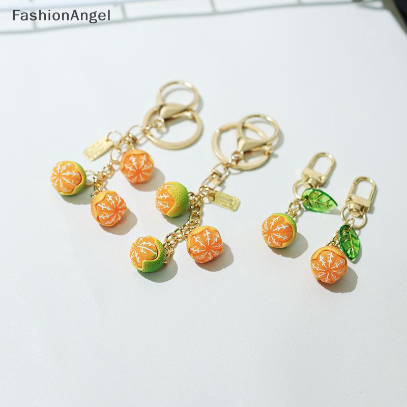 Fashionangel Mô Phỏng Dễ Thương 3D Cam Có Lá Móc Khóa Mặt Dây Chuyền Trái Cây Móc Khóa Túi Charm Chìa Khóa Tai Nghe Điện Thoại Mặt Dây Chuyền Phụ Kiện Trang Sức Quà Tặng TH