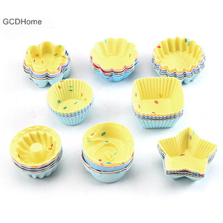 Gcdhome 5 Cái / bộ Khuôn Làm Bánh Silicon Muffin Cupcake Khuôn Nướng Bánh DIY Trang Trí Bánh Dụng Cụ HOT
