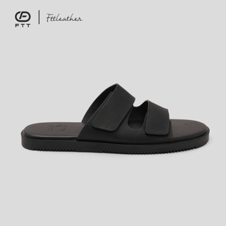 Dép Sandal nam Fttleather da microfiber hai quai ngang dáng trơn đế TPR bền, nhẹ, độ bám tốt