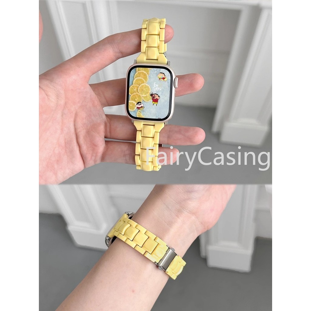 Mới Màu Kẹo Nhựa S11 Dây Đeo AW Watch 49mm 41mm 45 44 40 42 38 mm Cô Gái Dây Đeo Đồng Hồ Cho iWatch 9 8 7 6 5 4 3 2 Ban Nhạc Phụ Kiện
