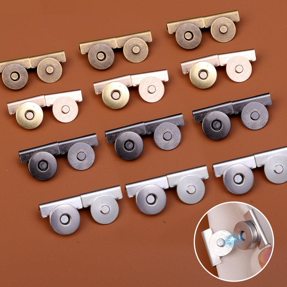 Móc khóa không may - Dành cho ví, quần áo, túi xách - Phụ kiện thủ công quần áo DIY - Khóa nam châm kim loại - Nút hấp phụ túi xách