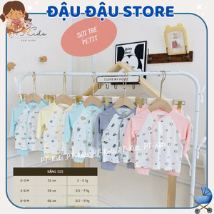 Set 5 Bộ dài tay sơ sinh chất thun lạnh cho bé mềm mịn thoáng mát từ 3-9kg cho bé trai, gái DL10 Đậu Đậu Store