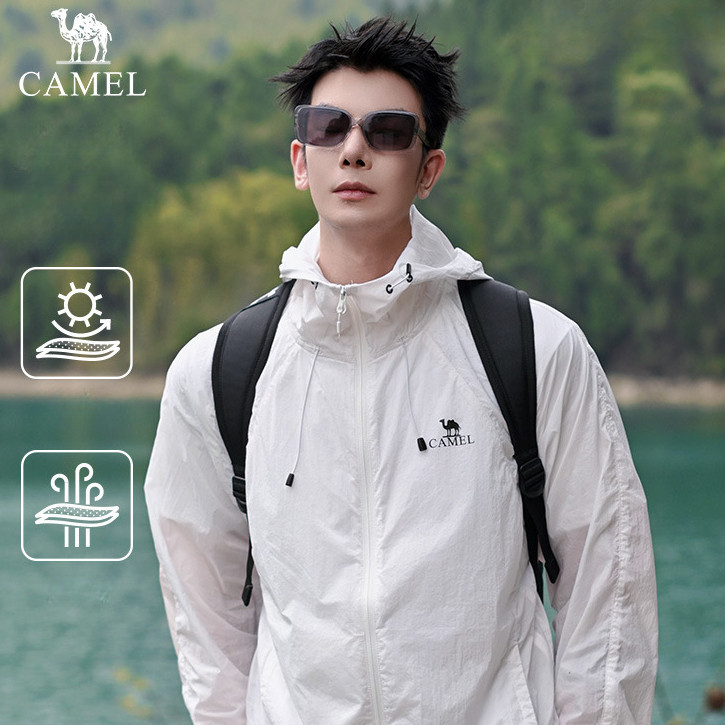 Ảnh Camel Sunblock Coat Upf50 + Áo khoác da thoáng khí chống tia cực tím Kem chống nắng nam nữ 3