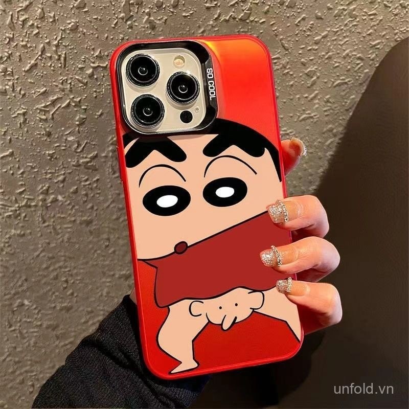 Ốp Điện Thoại Hoạt Hình Voi Shin-Chan QYJS Thích Hợp Cho IPhone 15 14 13 ProMax 11 12 PRO 14 15 plus X XS XR XSMAX SE 7 8 plus Vỏ Cứng Phong Cách Mới Mờ Độc Đáo JK6O