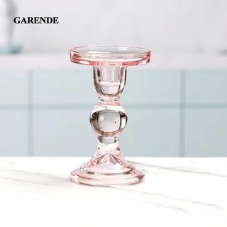 Garende giá đỡ nến, chân nến thủy tinh trụ hồng trang trí cho gia đình, đám cưới