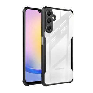 Ốp Điện Thoại Trong Suốt Cho Samsung Galaxy A06 A06S A16 A26 A36 A56 A07 A17 A05 A05S A15 A25 A35 A55 4G 5G Ốp Lưng Màu Đen Chống Rơi Điện Thoại Acrylic Bảo Vệ Toàn Diện