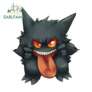EARLFAMILY Gengar Pokemon Hoạt Hình Xe Miếng Dán Windows Cản Xe Máy Laptop Chống Trầy Xước Vinyl Decal Cá Tính Chống Thấm Nước Phụ Kiện Xe Hơi