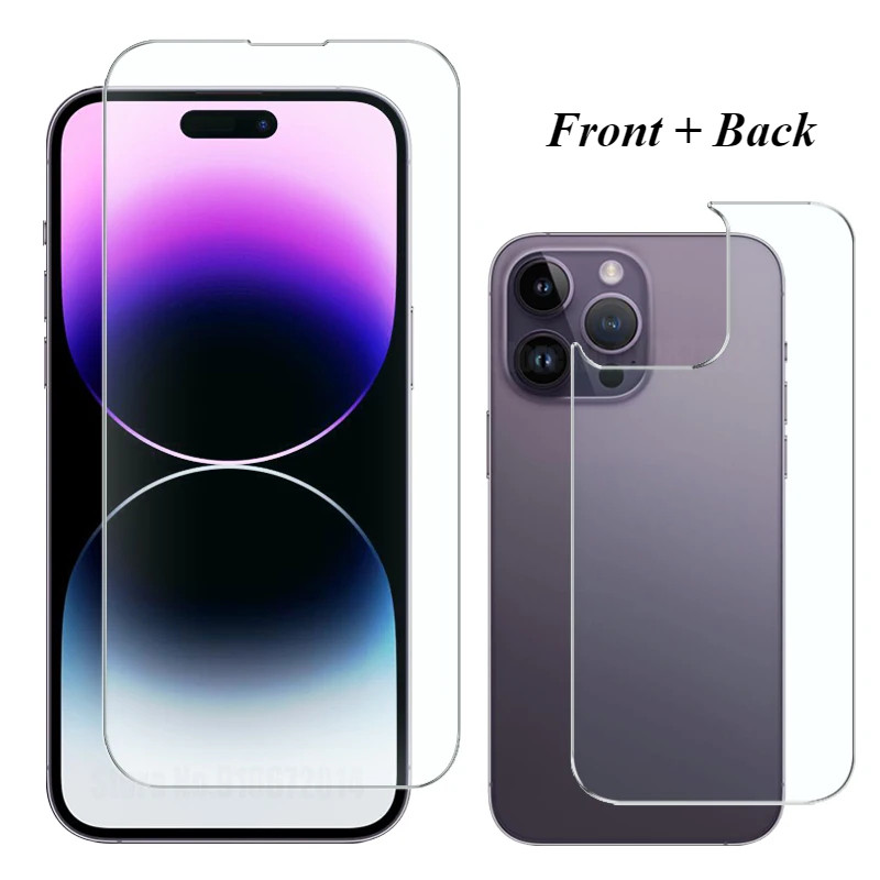Chất Lượng Cao Mặt Trước Mặt Sau HD Trong Suốt Kính Cường Lực Cho iPhone Xs Max XR X SE 2020 2022 8 7 6 6S Plus Bảo Vệ Màn Hình Điện Thoại Cho iPhone 16 15 14 13 12 11 Pro Max Plus Mini 16e