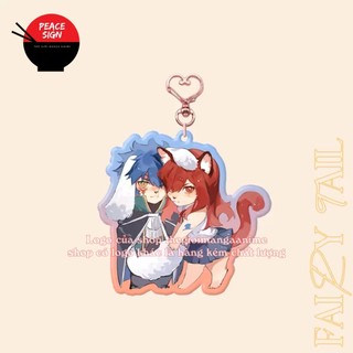 (COUPLE TAI THÚ) Móc khóa FAIRY TAIL mica acrylic in hình Hội pháp sư chibi anime xinh xắn