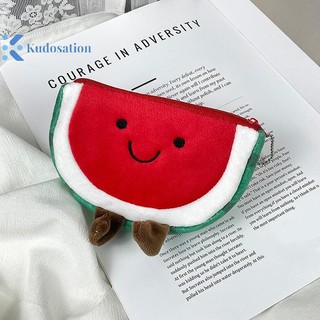 Kudosation Dễ Thương Sáng Tạo Mềm Mại Sang Trọng Dây Kéo Tiền Xu Hoạt Hình Dưa Hấu Sundry Túi Đựng Tai Nghe Di Động Túi Bảo Quản Quà Tặng