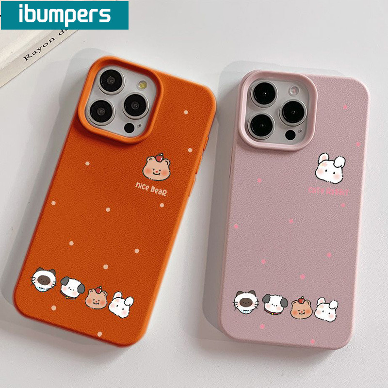 ibumpers Ốp Lưng IPhone Dễ Thương Đơn Giản Hoạt Hình Họa Tiết Động Vật Cho IPhone 16 15 14 12 13 11 Pro Max IP 7 8 Plus X XS XR Ốp Điện Thoại Mỏng Silicon Mềm Da Họa Tiết
