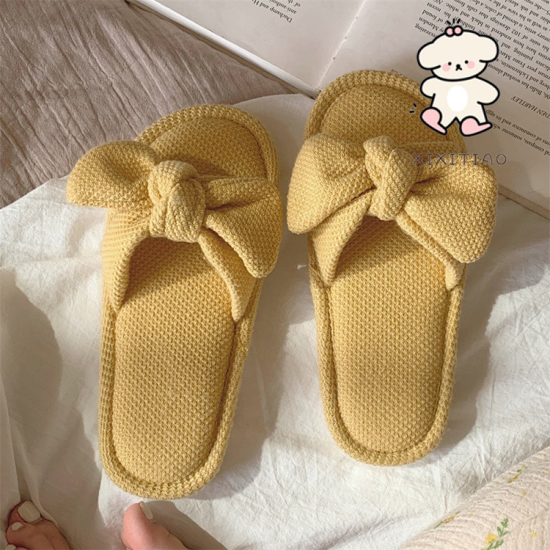 Trang chủ Đế Mềm Sinh Viên Nữ Hàn Quốc Phong Cách Đơn Giản Giày Sàn Mới Bốn Mùa Đa Năng Màu Nơ Lanh Dép * - & *