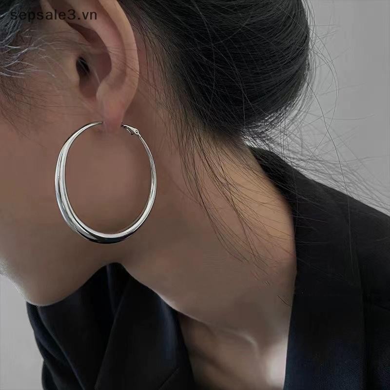 # Sepsale # 1 Đôi Bông tai tròn hình học đơn giản cổ điển dành cho nữ Phụ kiện bông tai tròn lớn phóng đại đơn giản hợp thời trang.