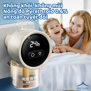 Máy Xông Tinh Dầu Đuổi Muỗi Hẹn Giờ Màn Hình LED Tích Hợp Đèn Ngủ, Máy Đuổi Muỗi Khuếch Tán Rộng MXTD01 - NGÓI HOME