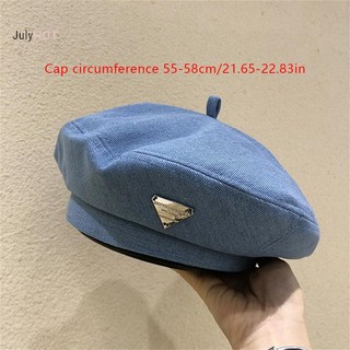 Julyhot Cổ Điển Denim Mũ Nồi Retro Thường Ngày Xuân Hè Bóng Họa Sĩ Mũ Bảng Chữ Cái Hàn Quốc INS Mũ Nồi Xanh Hợp Thời Trang Mũ Nữ Massivedeals