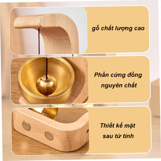 Chuông Đồng Gỗ Vintage,Trang trí nhà cửa, trang trí chuông gió,Chuông gió bằng gỗ,Chuông gió sồi