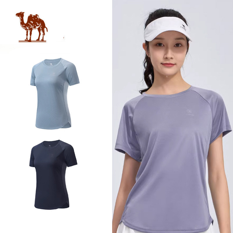 Ảnh Camel CROWN Thể Thao Nhanh Khô Áo Thun Nữ Chống Nắng Tay Ngắn Chạy Bộ Thể Dục Quần Áo Thoáng Khí Top 1