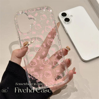 Hàn Quốc Ins Màu Hồng Dễ Thương Đầu KT Trong Suốt Lấp Lánh Bột Vỏ Cao Cấp Tương Thích Cho iPhone 11 16 16E 15 14 13 12 Pro Xs Max XR X 7 8 Plus SE Vỏ Điện Thoại Hoạt Hình Bảo Vệ Chống Sốc Co