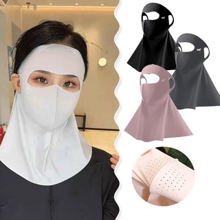 Mới Ice Silk Mặt nạ chống nắng Full Face Chống tia cực tím Khăn quàng cổ chống bụi Bảo vệ cổ Tấm che nắng Mặt nạ