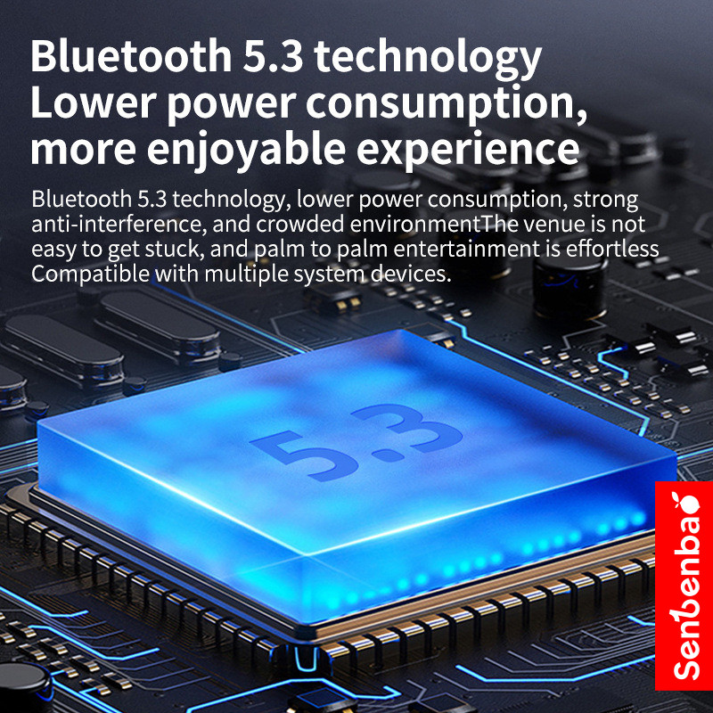 Senbenbao j2 Tai nghe không dây Bluetooth Tai nghe miniTWS Bluetooth 5.3 Điều khiển cảm ứng Tuổi thọ pin dài HD Tai nghe giọng nói Khử tiếng ồn có Mic