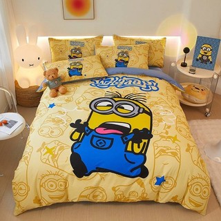 ST2 Minions Phù Hợp Với Bộ Chăn Ga Gối Chăn Gối Nhà Phòng Ngủ Có Thể Giặt Ký Túc Xá 3IN1 TS2