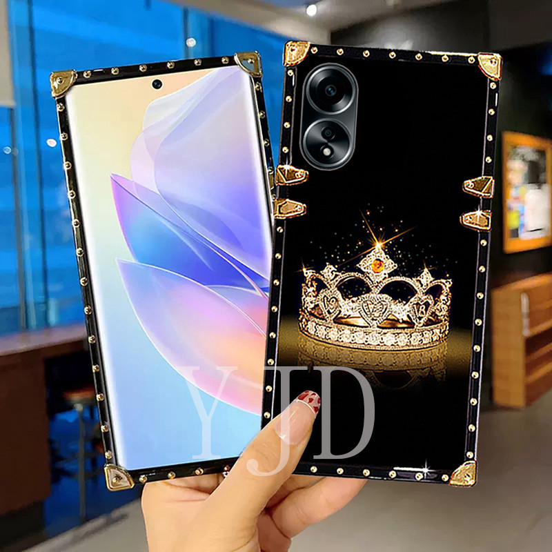 Ốp YJD Cho OPPO A58 A78 A38 A18 A98 Princess Crown Series Dây Tay Cạnh Thẳng Vỏ Điện Thoại Chống Sốc