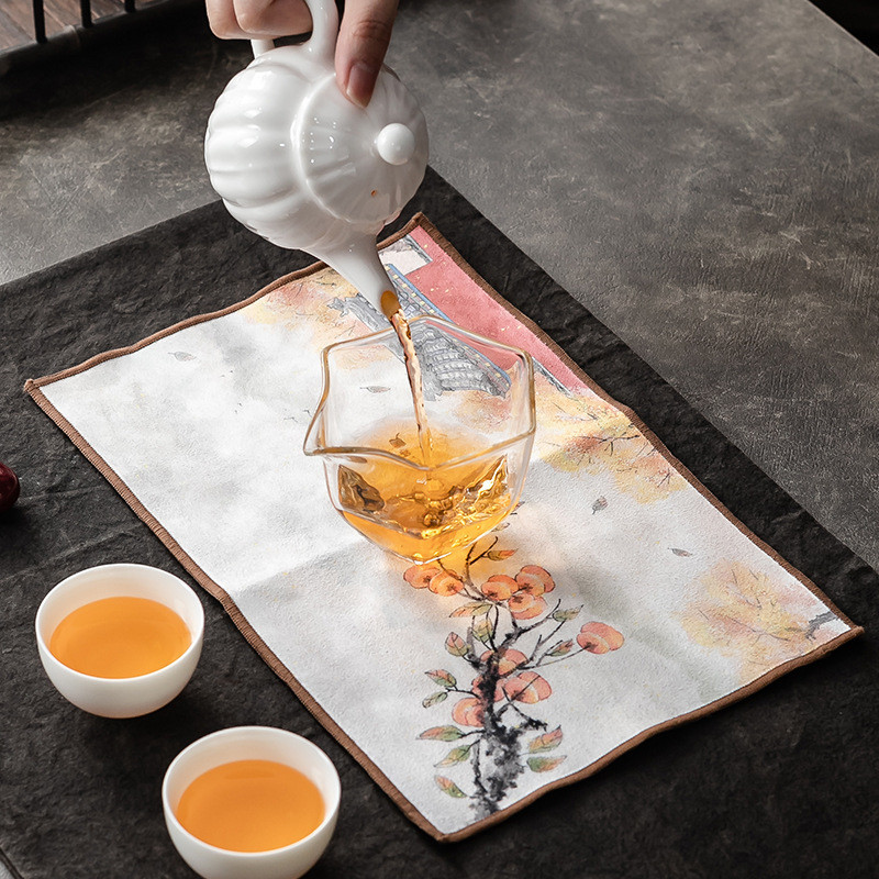 Khăn lau, trải bàn trà đạo với nhiều họa tiết đẹp mắt (29.5 * 19.8 cm)