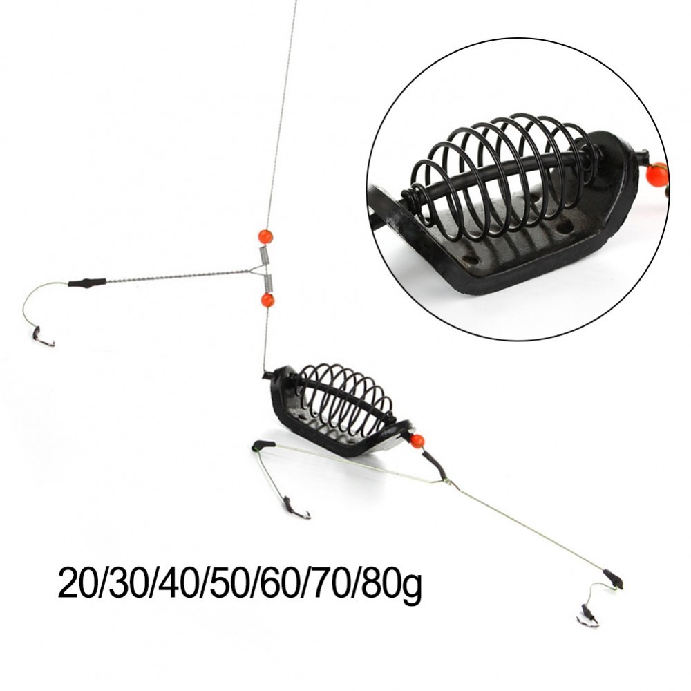 Fishing Baits Baits Black Cages Hook Feeder Fishing Kit Set Sporting Goods[SECL]