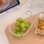 Giỏ đựng bánh mì sắt MECOVED, có tay cầm Giỏ đựng dây màu be, Giỏ đựng trái cây trang trí nhỏ cổ điển cho gia đình