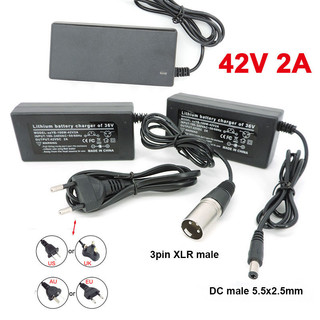 36v 42V 2A 60W AC sang DC 5.5 3PIN XLR cắm bộ chuyển đổi nguồn sạc Lithium Li-ion Li-poly cho pin xe đạp điện EU us F @ VN