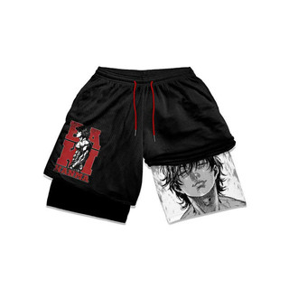 Mùa Hè Anime Mồ Hôi Ngựa Thể Dục Quần Short Nam In Hình Truyện Tranh Tập Luyện Nhanh Khô Chạy Bộ Hiệu Suất Quần Short Lưới Đi Biển Thể Thao Mồ Hôi