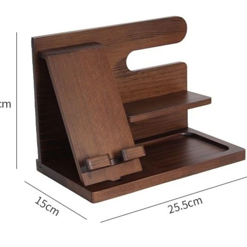 Giá để đồ CHEESELY, Giá đỡ điện thoại bằng gỗ đa chức năng bền bỉ, Giá đỡ sạc máy tính để bàn quyến rũ phong cách đơn giản Vestiuble