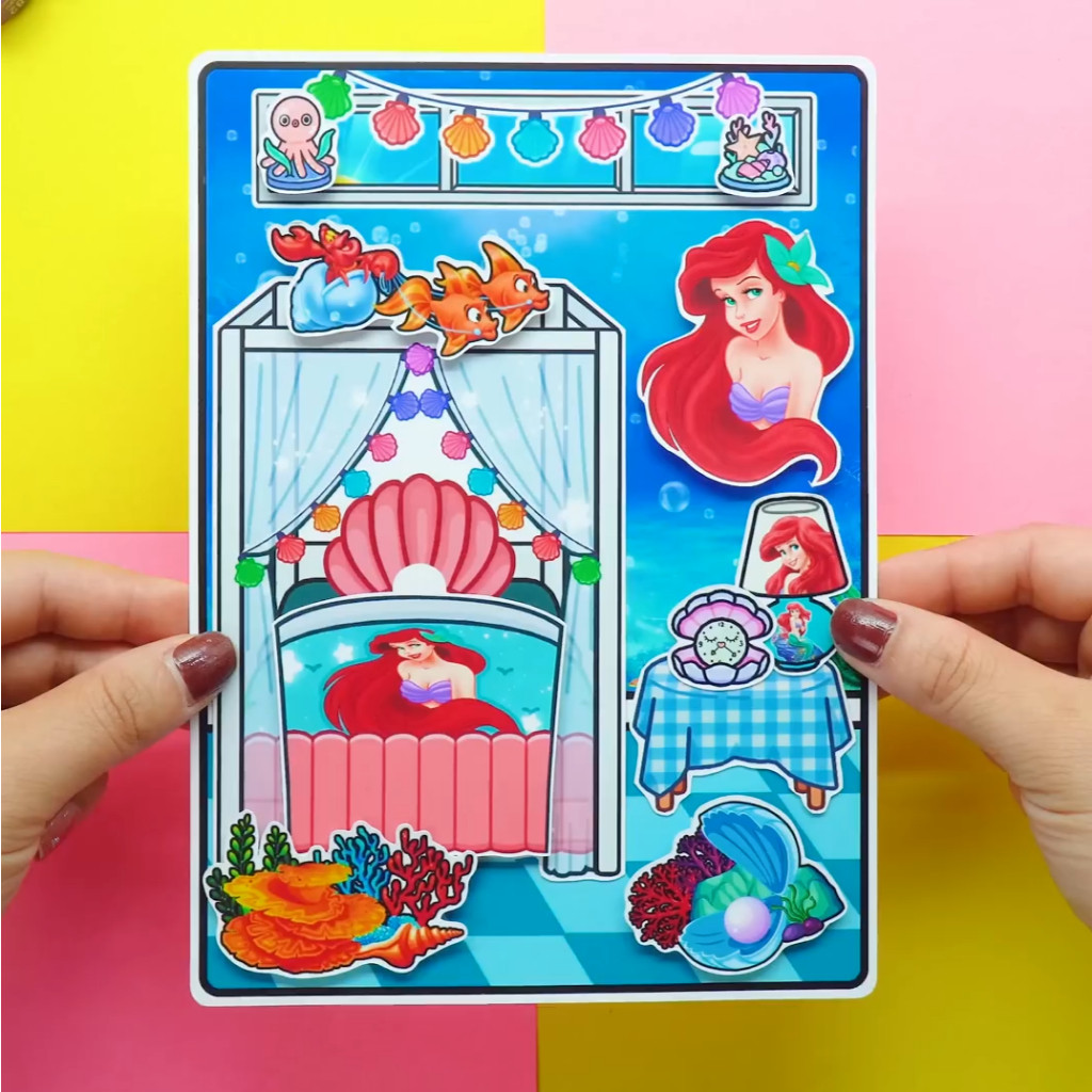 Đồ chơi bóc dán Toca Aried Quite Book , Đồ chơi sáng tạo, Học liệu búp bê đồ chơi cho bé gái đồ chơi kuromi cô tiên xanh