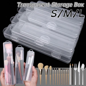 Hộp đựng cọ trang điểm trong suốt - Dành cho bút chì kẻ mày, bút viết, bộ đồ ăn - Hộp đựng mỹ phẩm di động - Hộp đựng chống bụi có nắp đậy